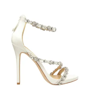 Bella - White Crystal Embellished Strappy Evening Heel