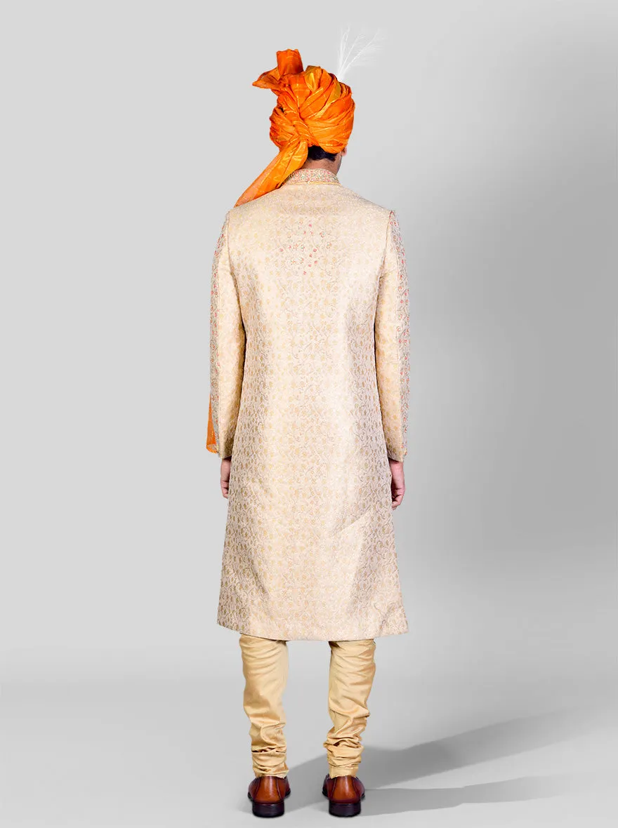 Beige & Pink Sherwani | Azania