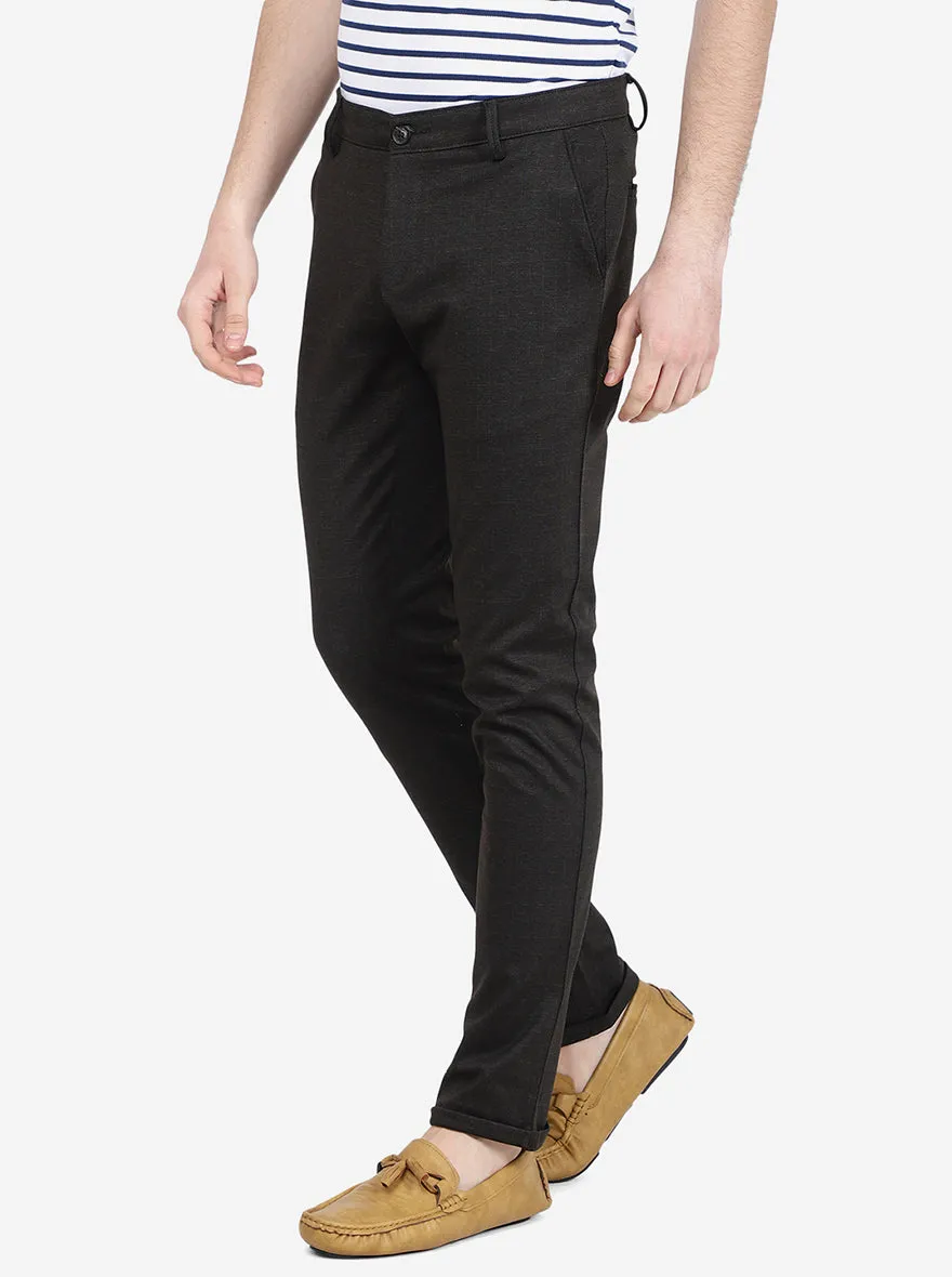 Cofee Solid Venice Fit Casual Trouser | Jadeblue