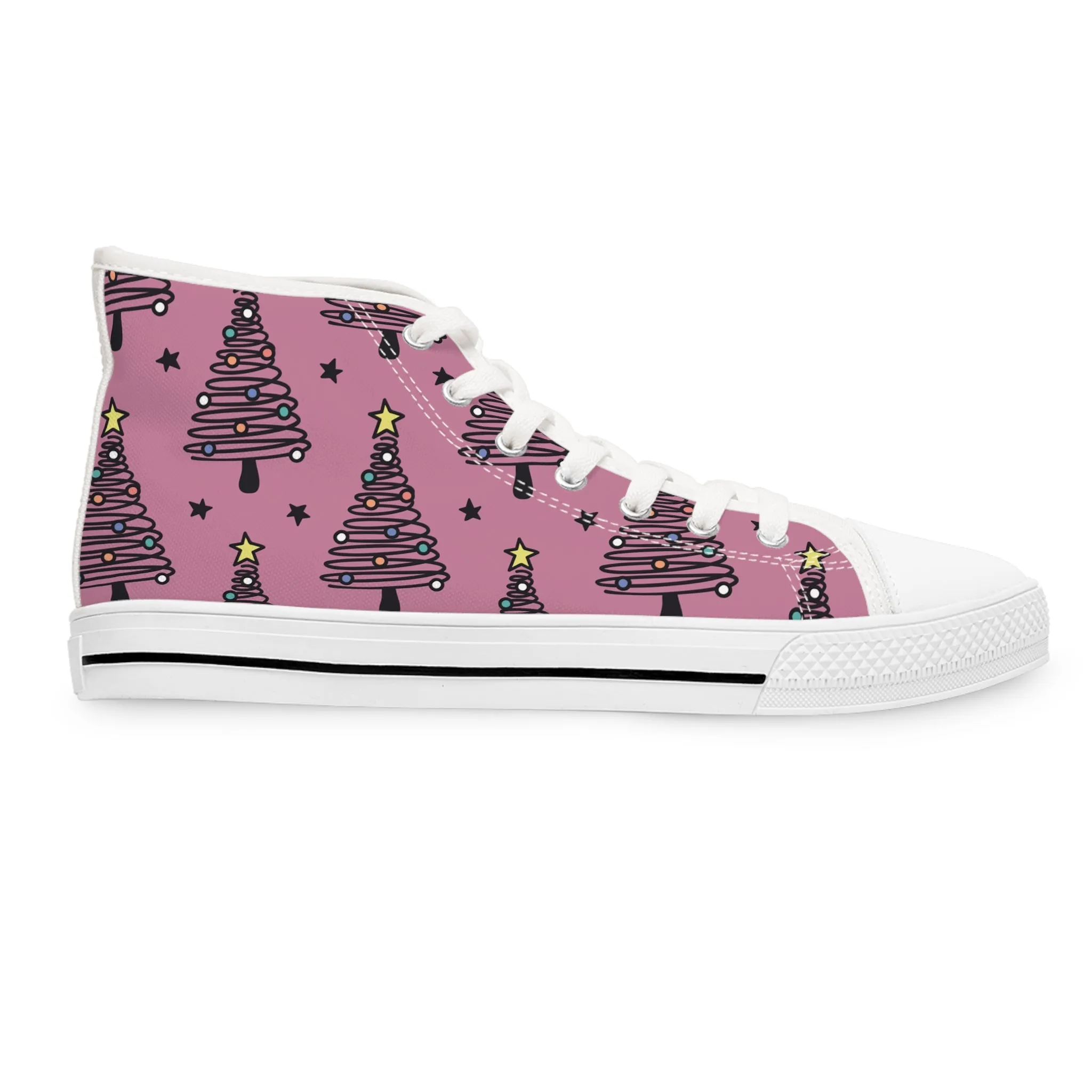 Colorful Christmas Trees Women's High Top Sneakers