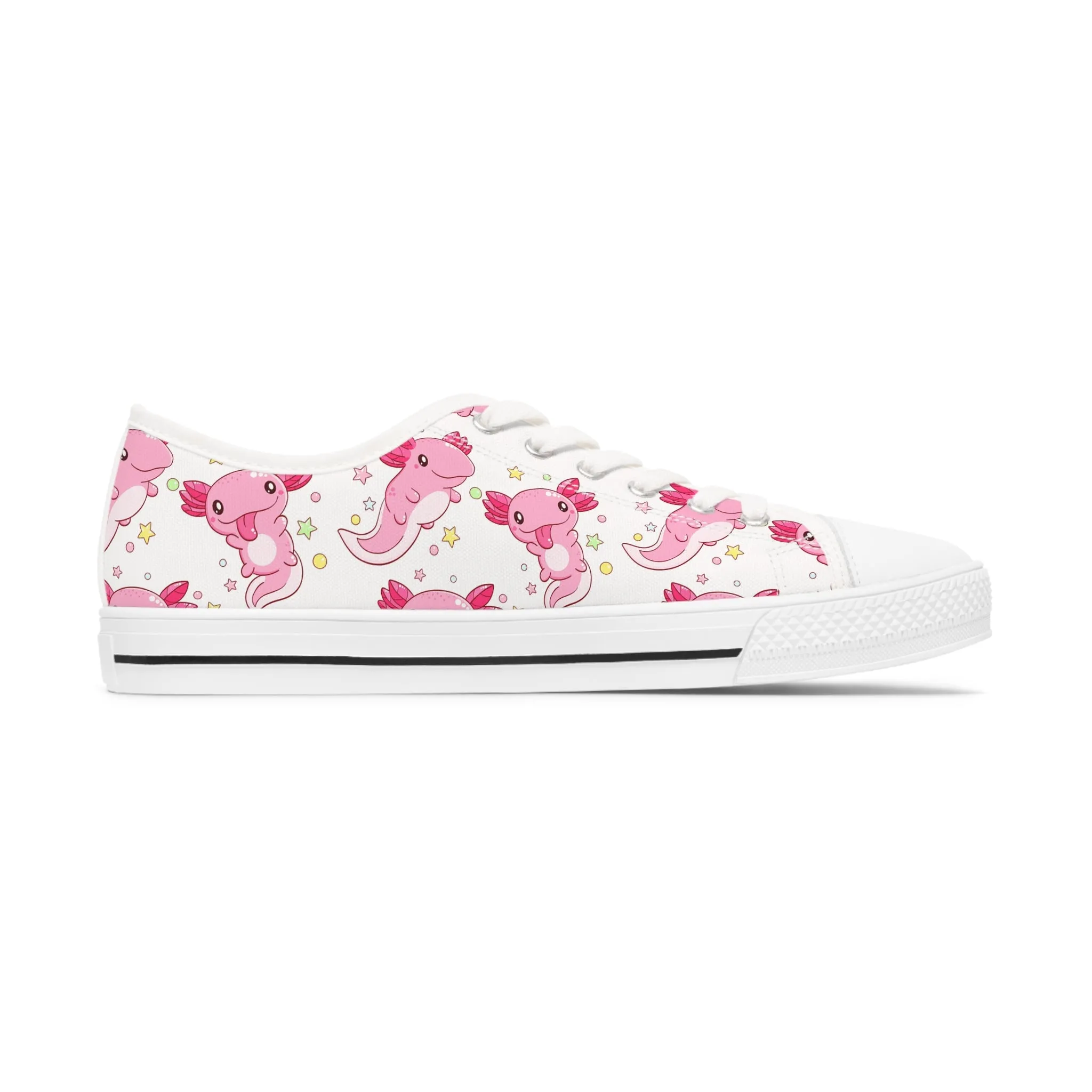 Cute Pink Axoltl Women's Low Top Sneakers