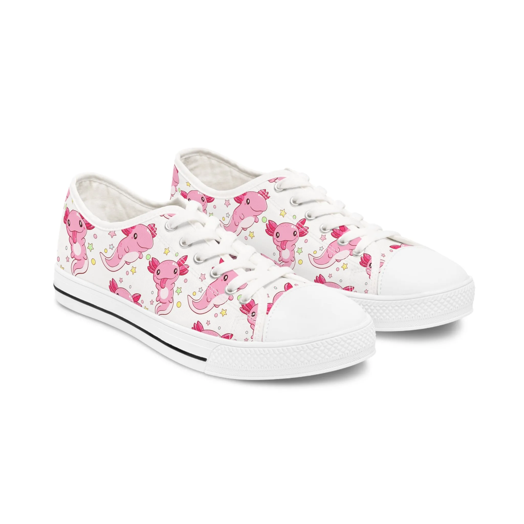 Cute Pink Axoltl Women's Low Top Sneakers