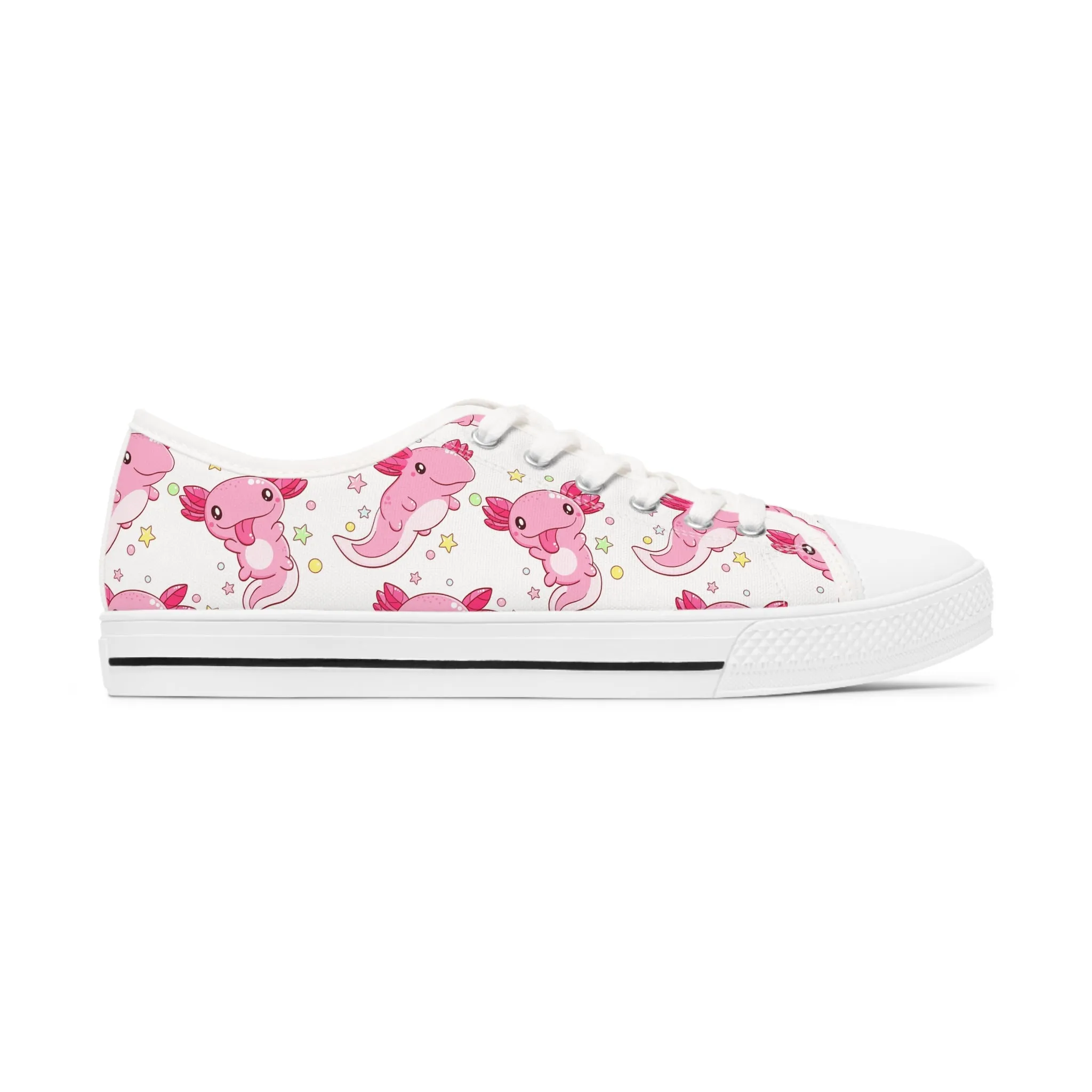 Cute Pink Axoltl Women's Low Top Sneakers