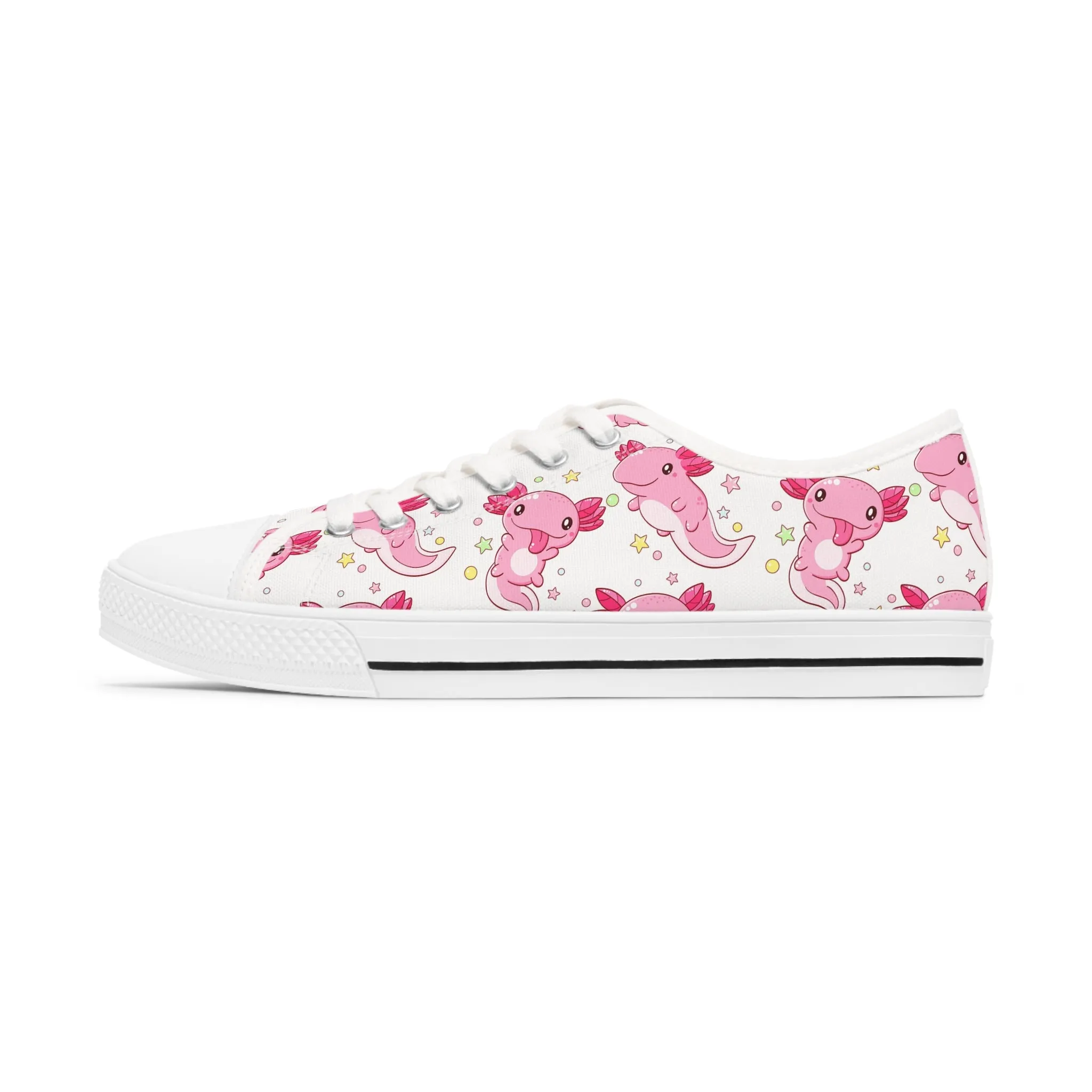 Cute Pink Axoltl Women's Low Top Sneakers