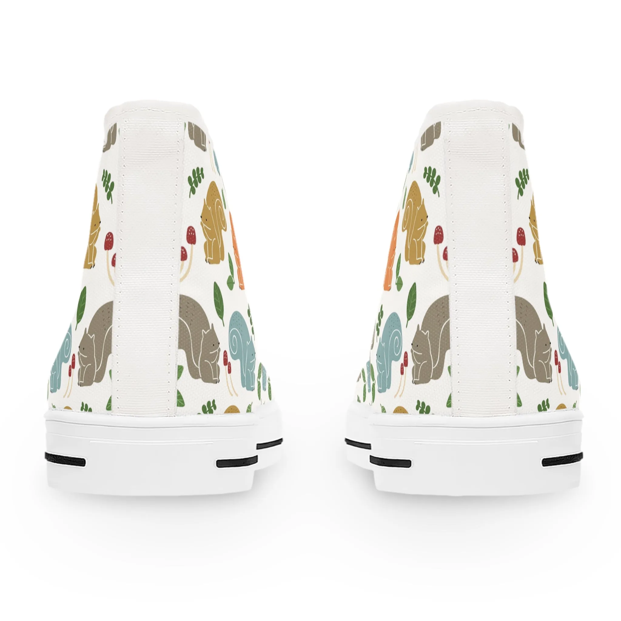 Cute Squirrel and Leaf Women's High Top Sneakers