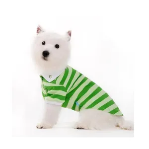 Dogo Pet Stripe Green Dog Polo Shirt