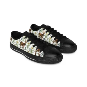 Donkey in Nature with Windmill Flower Women's Sneakers