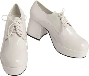 Ellie Shoes Mens White Pimp Platform Shoes