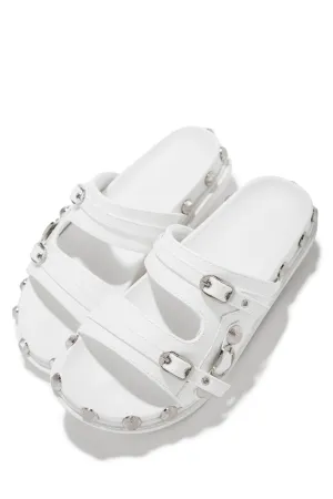 Erika Slip On Sandals - White