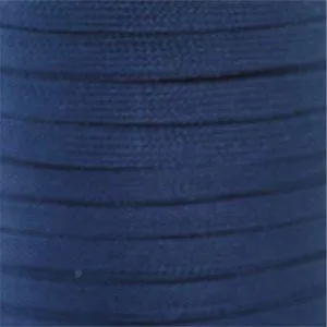 Flat Tubular Athletic Laces Custom Length with Tip - Navy (1 Pair Pack) Shoelaces