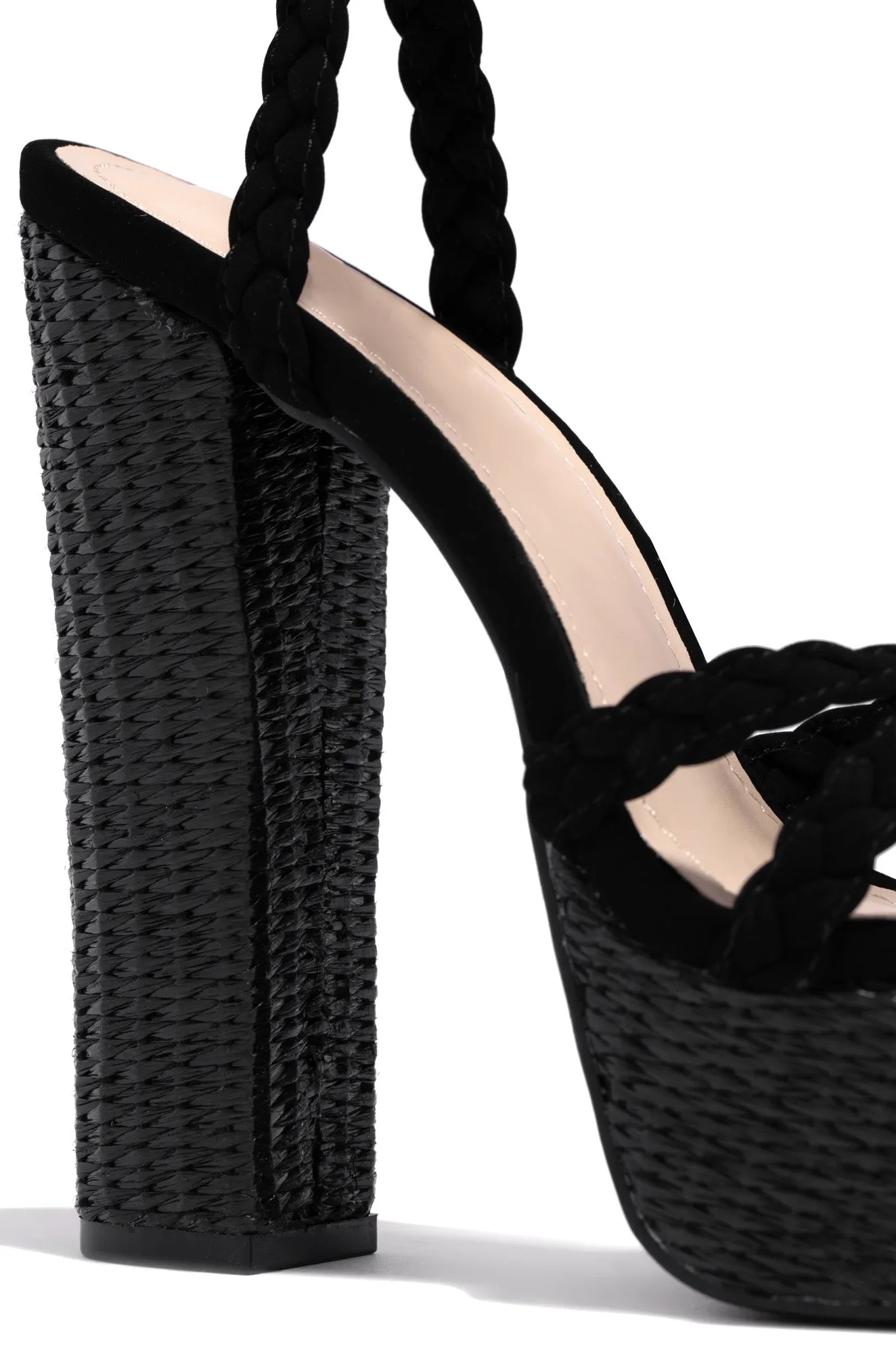 Hilda Platform Block High Heels - Black