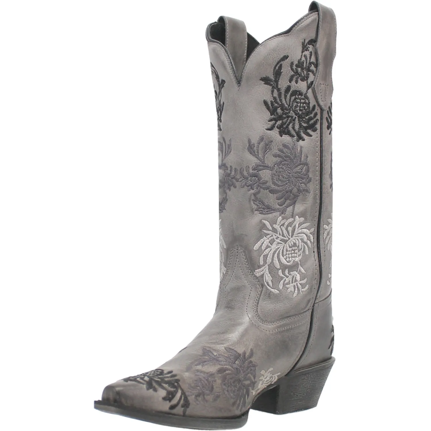 Laredo Womens Sylvan Grey Leather Cowboy Boots 6.5 M