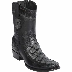 Mens Short Boot with Dubai Toe - Wild West Monster Fish Design with Deer Detailing, Model 279BF1009