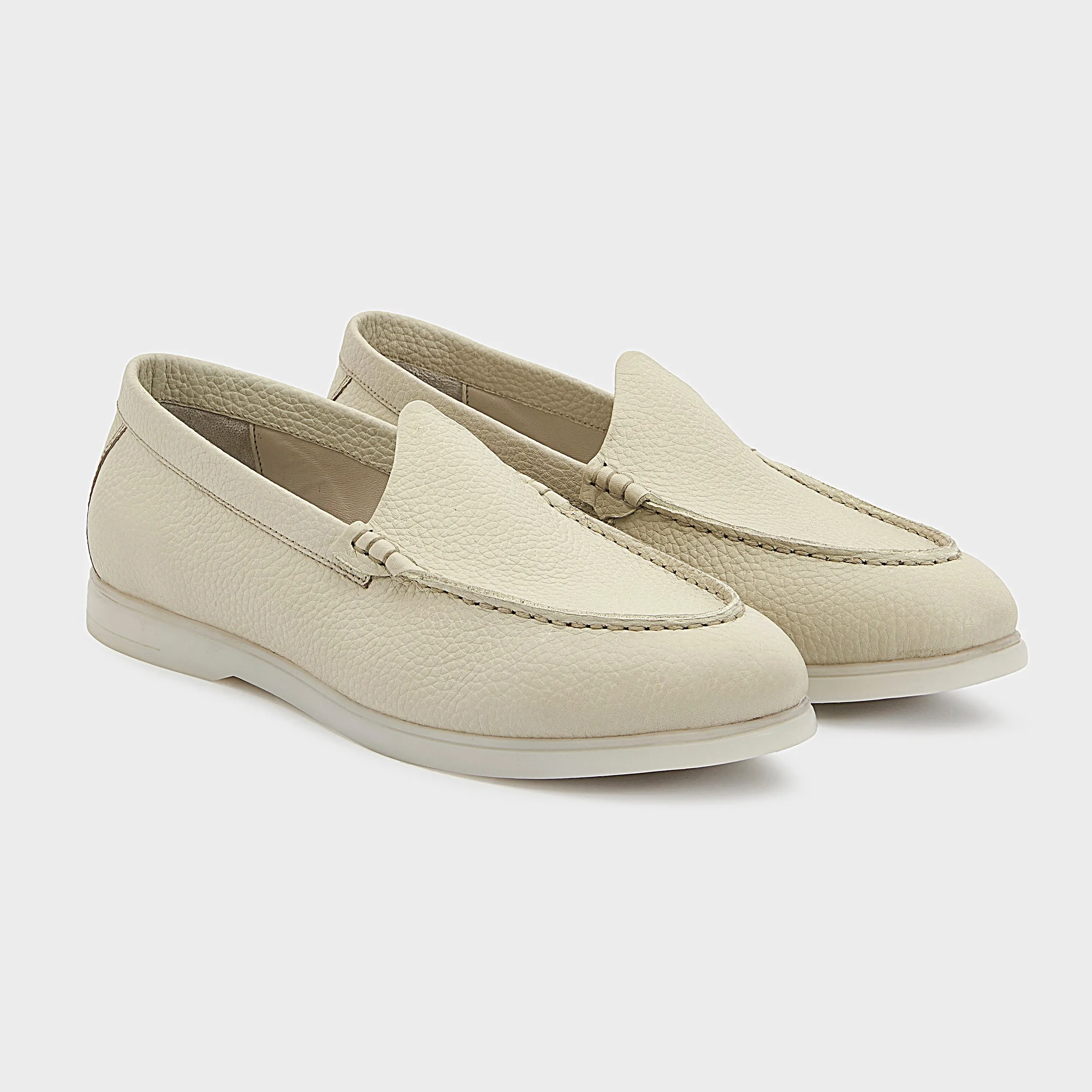 Nagra Loafer | Pearl White Leather