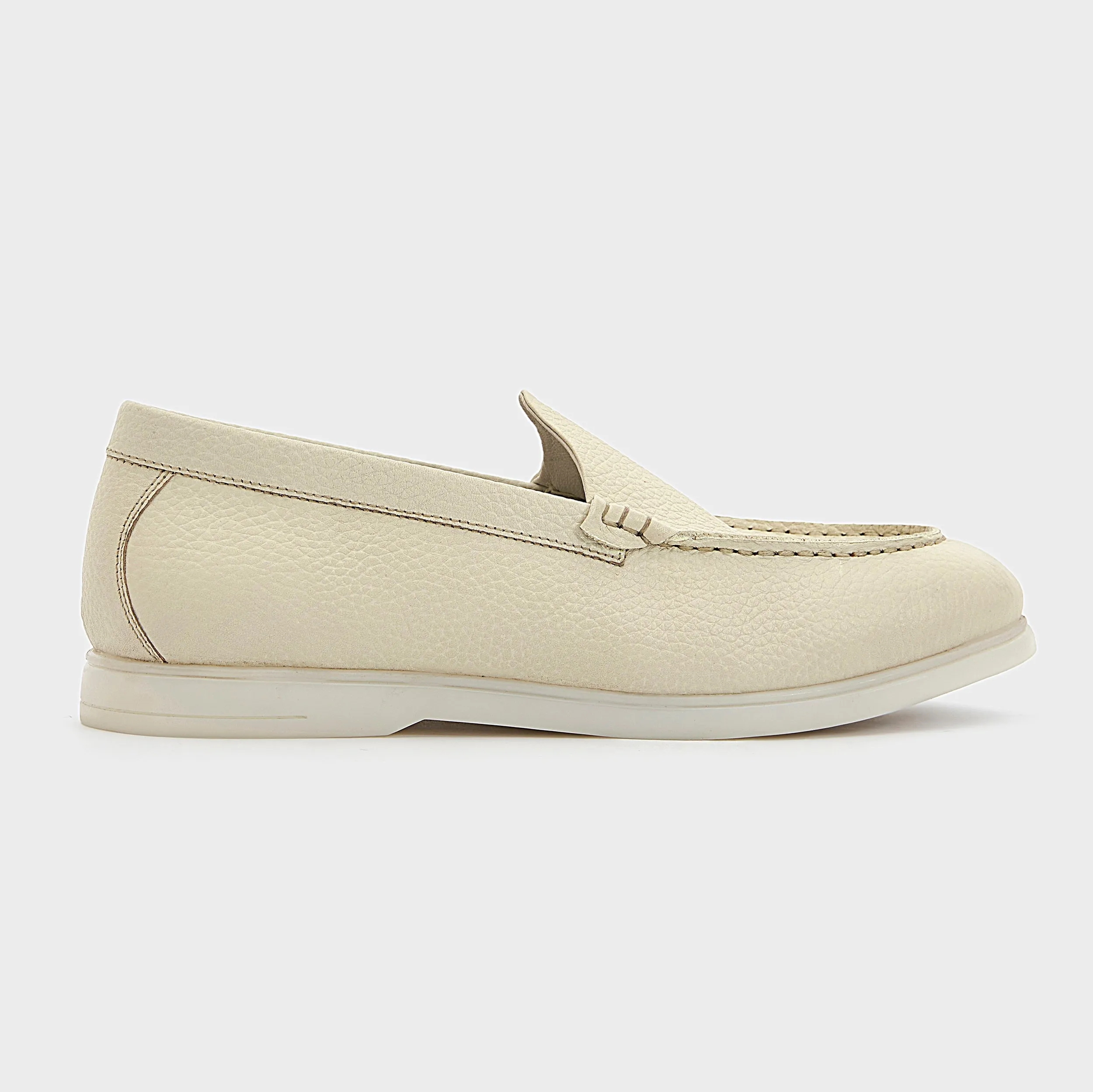 Nagra Loafer | Pearl White Leather