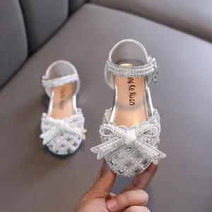 New pearl flat sandals for girls princess rhinestone party sandals