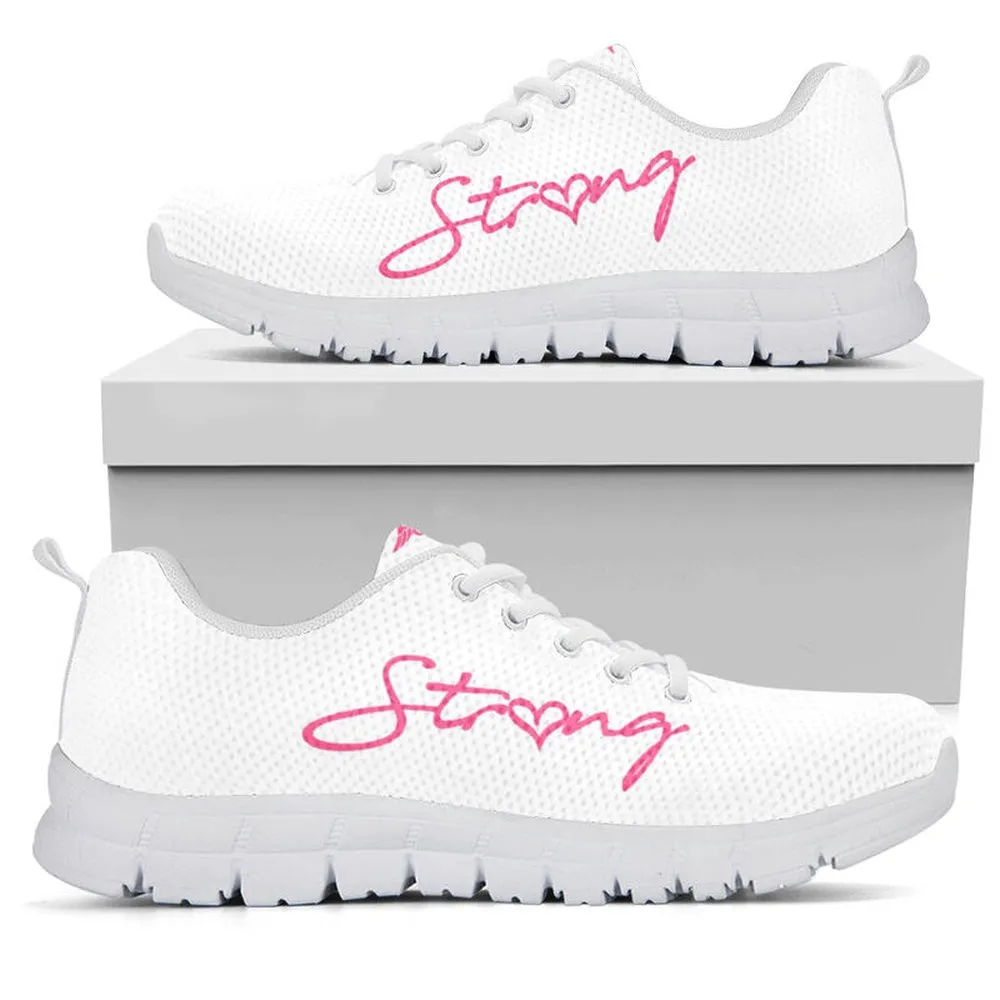 Nurse Sneaker, Nurse-Strong Mom Pink White Sneakers Shoes, Best Shoes For Nurses