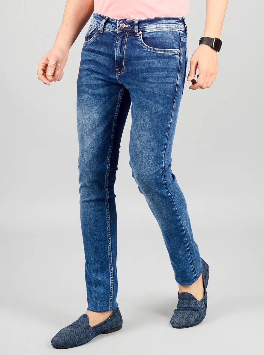 Ocean Blue Washed Narrow Fit Jeans | Greenfibre