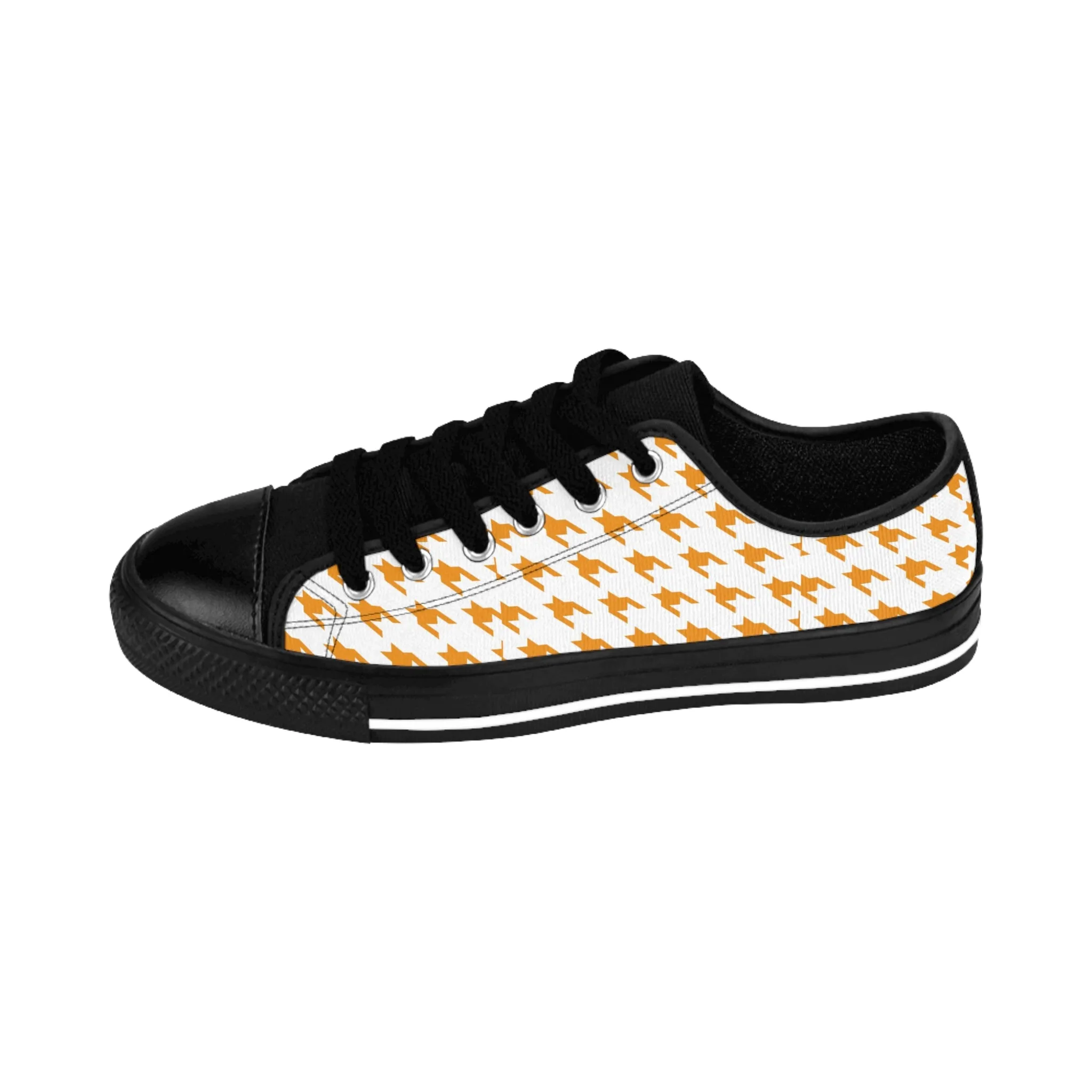 Orange Houndstooth Women's Sneakers