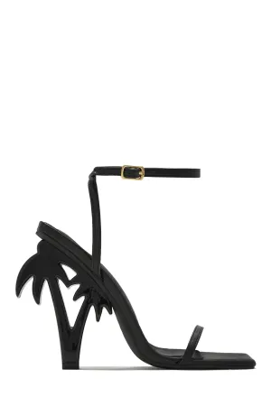 Palm Springs Palm Tree High Heels - Black