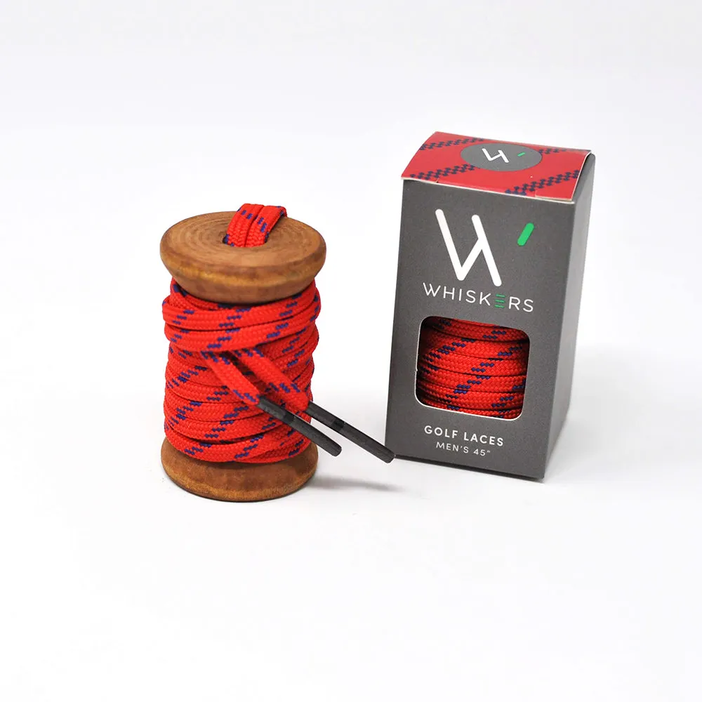 Red & Navy Athletic Flat Golf Laces