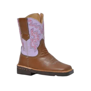 Roper Footwear Kid's Light Purple Shaft with Pink and Purple Embroidery Cowgirl Boots