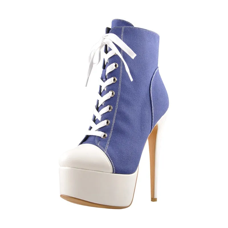 Trendy Canvas High Heels