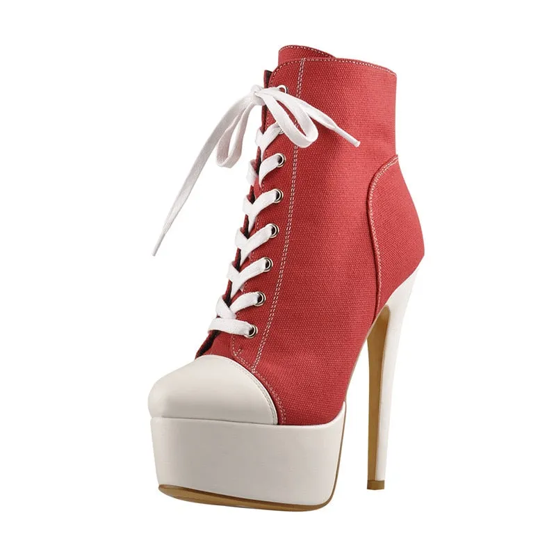 Trendy Canvas High Heels