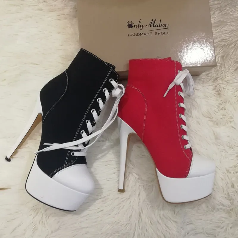 Trendy Canvas High Heels