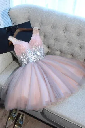 Tulle Homecoming Dress Sexy A-line Short Prom Dress Party Dress  PD363